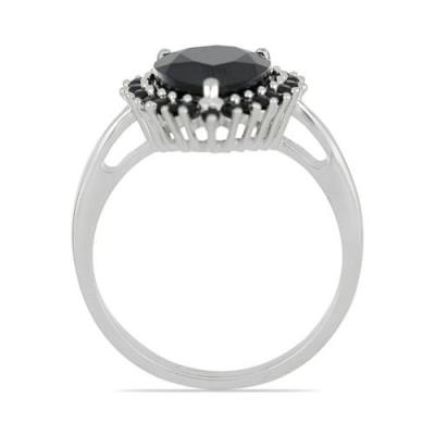 BUY 925 SILVER NATURAL BLACK ONYX GEMSTONE HALO RING
